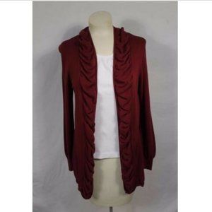 Christopher & Banks Maroon Open Cardigan Small